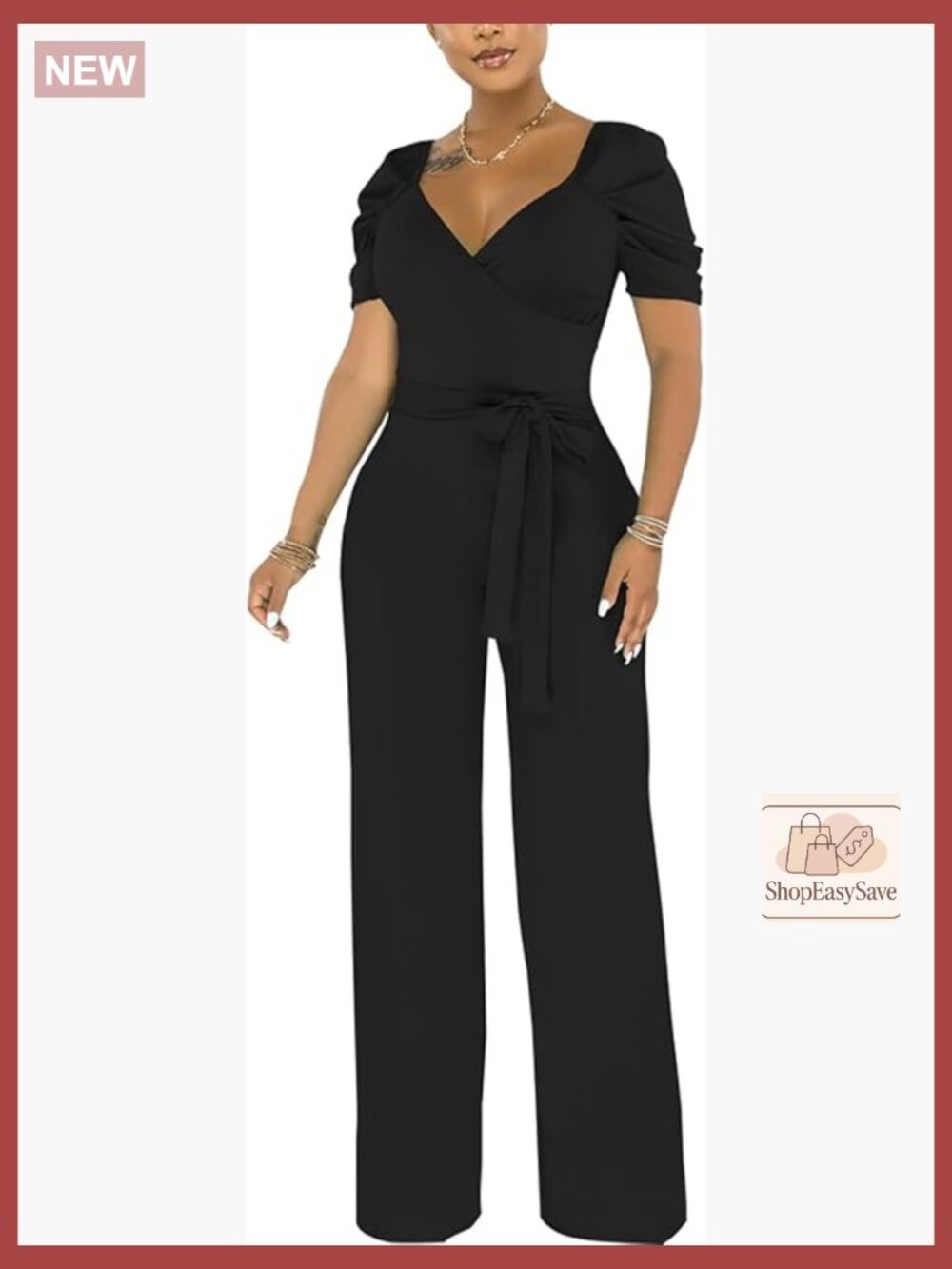 Elegant Plus Size Jumpsuit Sexy Back Zipper Short Sleeve Wide Leg Romper